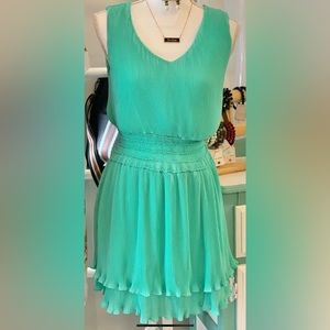 🆕 She + Sky Sleeveless Plisse Smocked Teal Dress | Medium